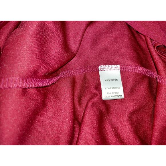 NAIF Womens Tie Keyhole Crochet Front Boho Dress Burgundy Medium 100% Rayon - Picture 13 of 13